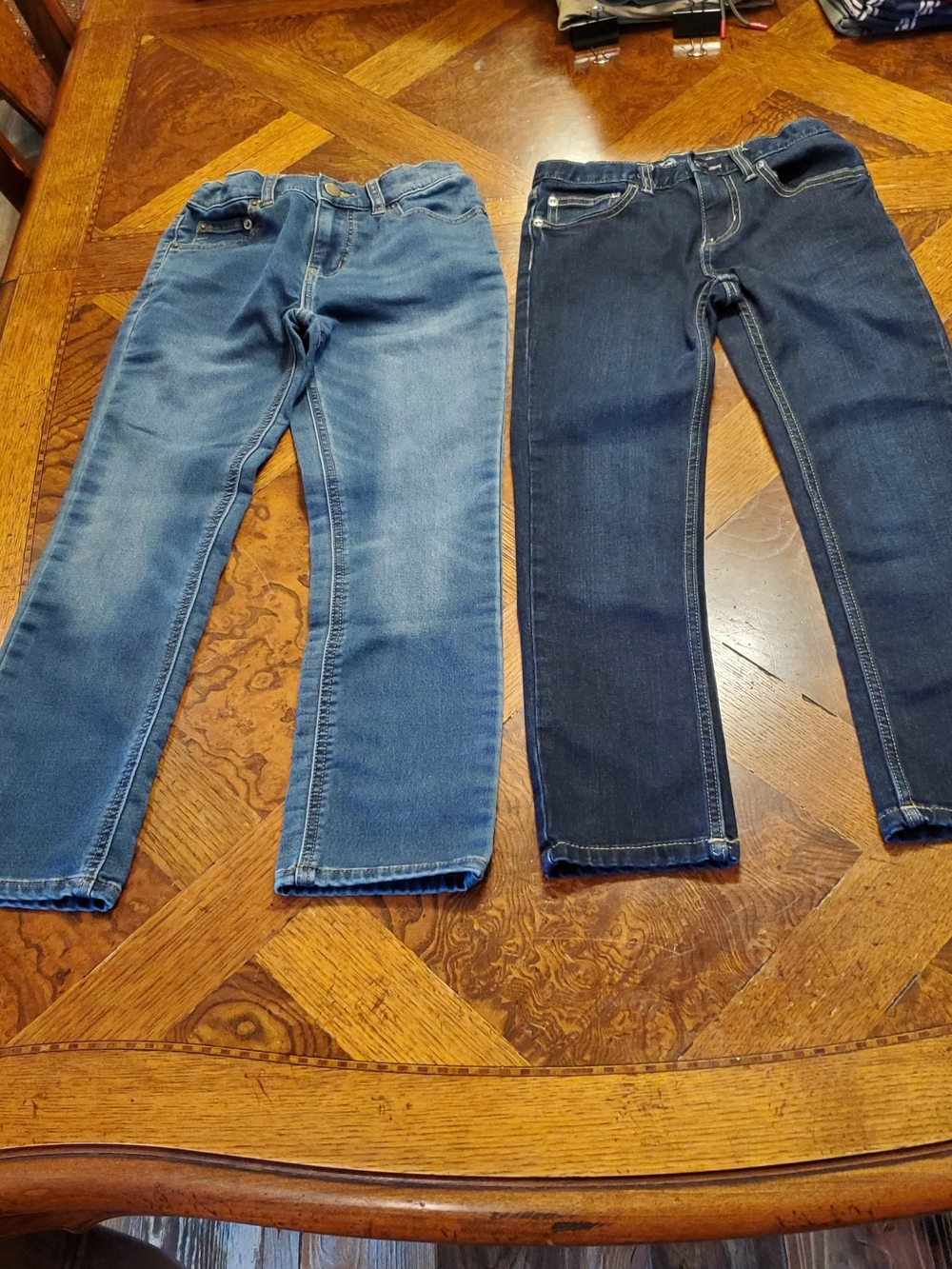 Wonder Nation Boy's 10 Slim Jeans in Light Blue and Dark Blue
